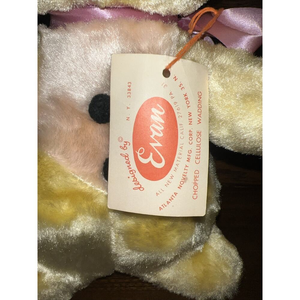 Vintage 1950’s/60’s Original Snuggly Midget Zoo 15” Mouse Plush By Evan W/ Tag - Picture 6 of 7